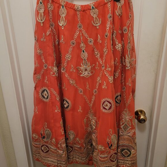 Pashak Rajputi Lehenga (Long Skirt) & Kurti (Top) -Hand Beaded- Ethnic- Stitched - Picture 5 of 12